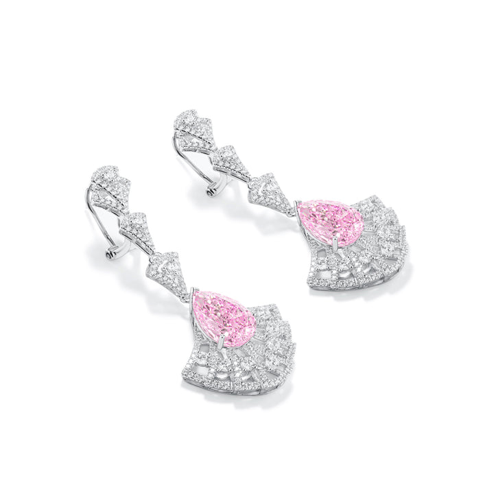 Pink Radiance Fan Drop Earrings