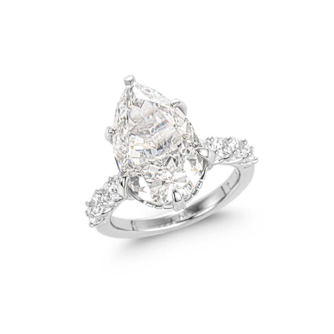 Ethereal Teardrop Halo Ring