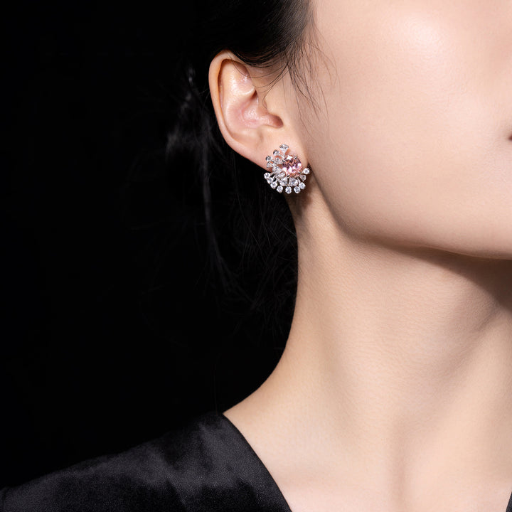 Rose Mocha Gemstone Silver Earrings