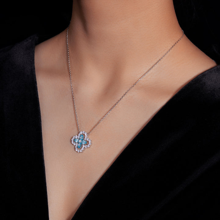 Azure Bloom Silver Necklace