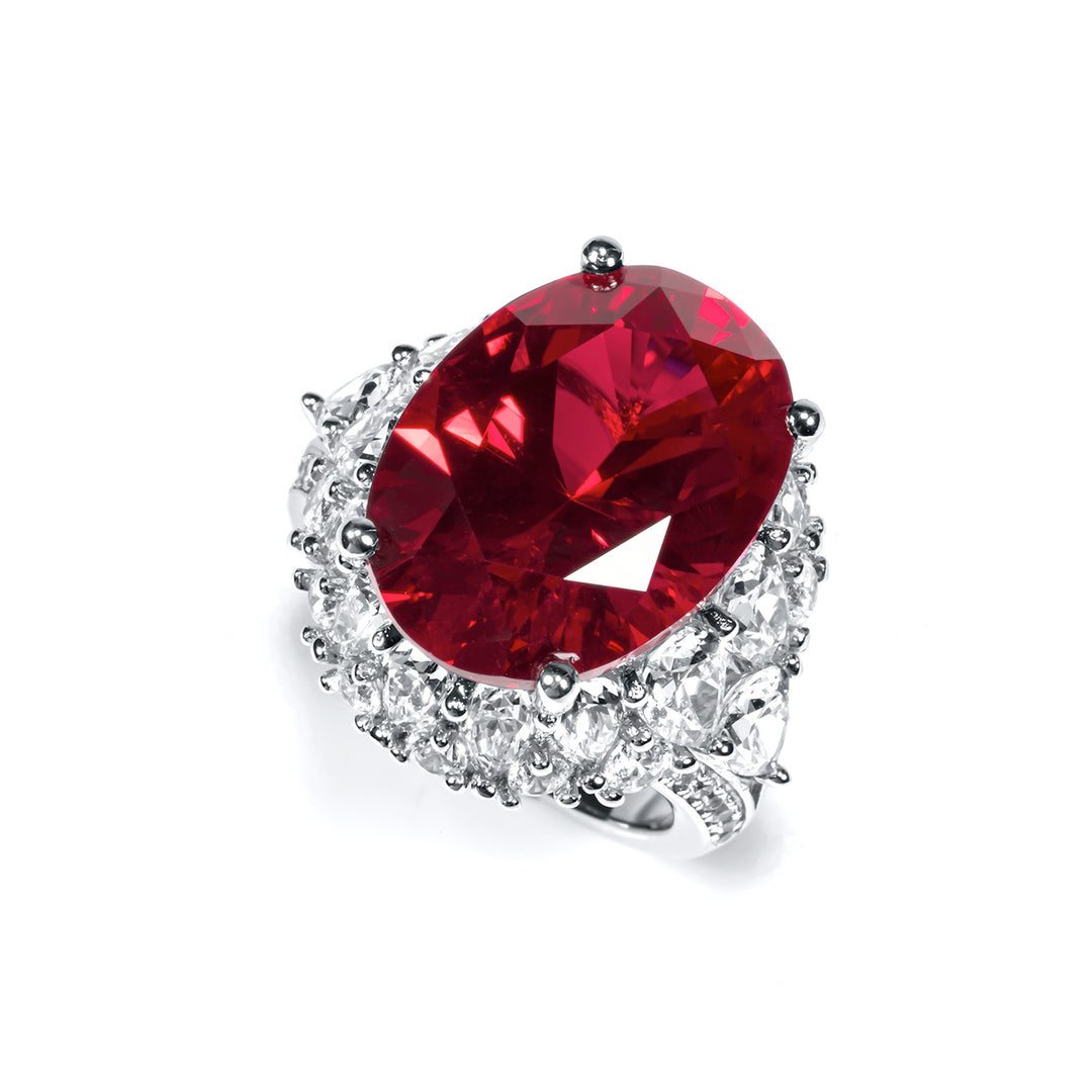 Scarlet Majesty Silver Ring