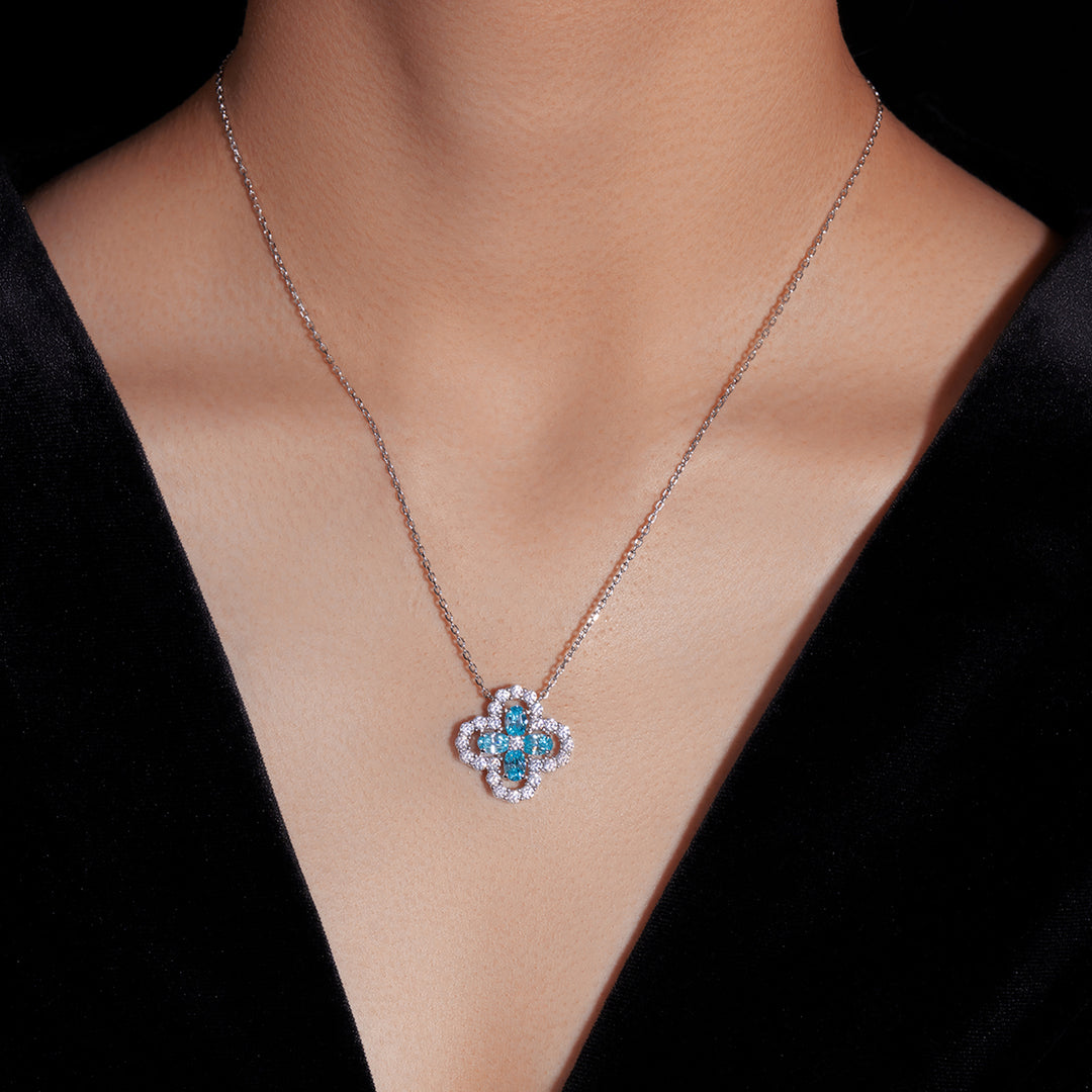 Azure Bloom Silver Necklace