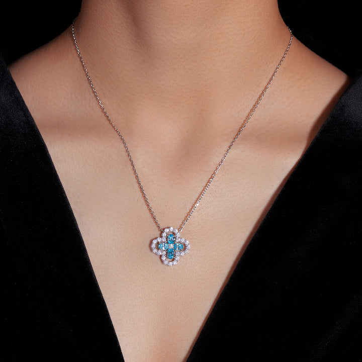 Azure Bloom Silver Necklace