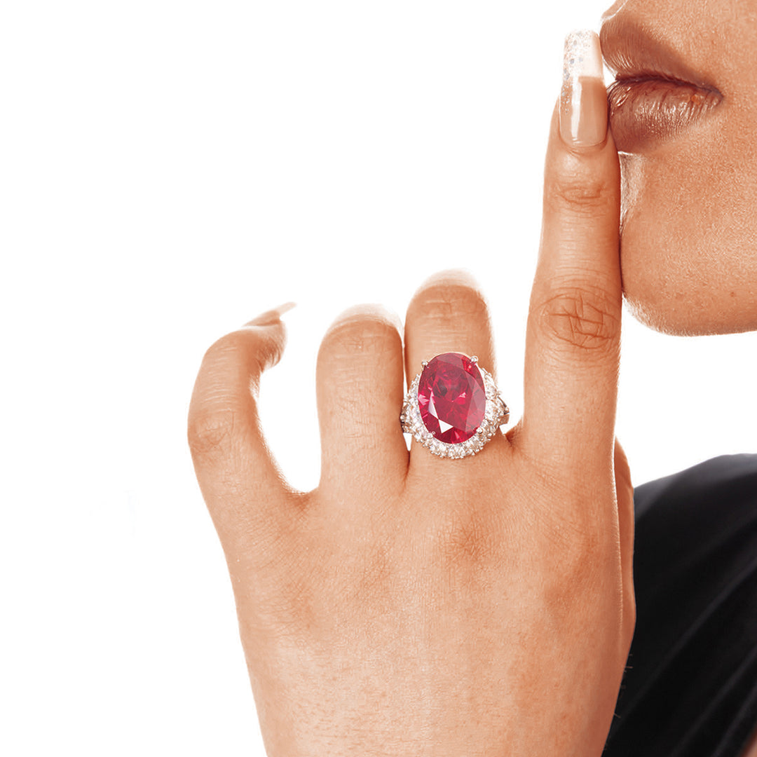 Scarlet Majesty Silver Ring