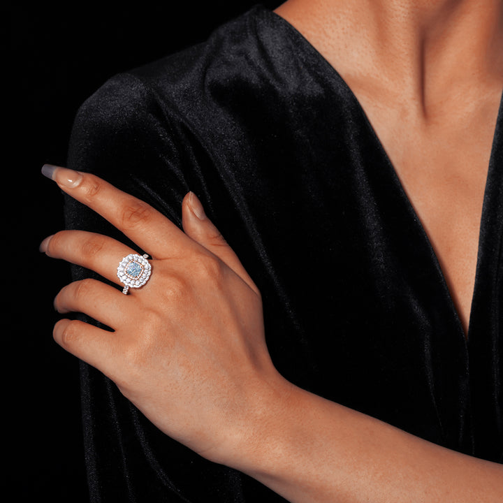 Azure Crown Silver Gem Ring