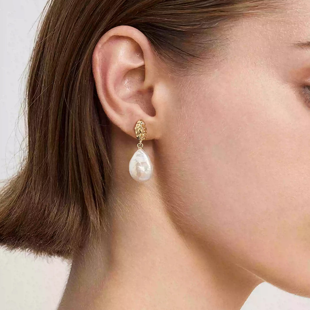 Baroque Drop Pearl Earrings
