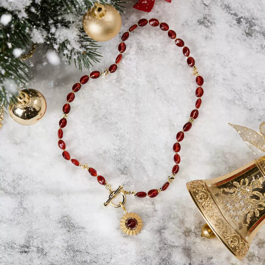 Solar Essence Red Agate Necklace