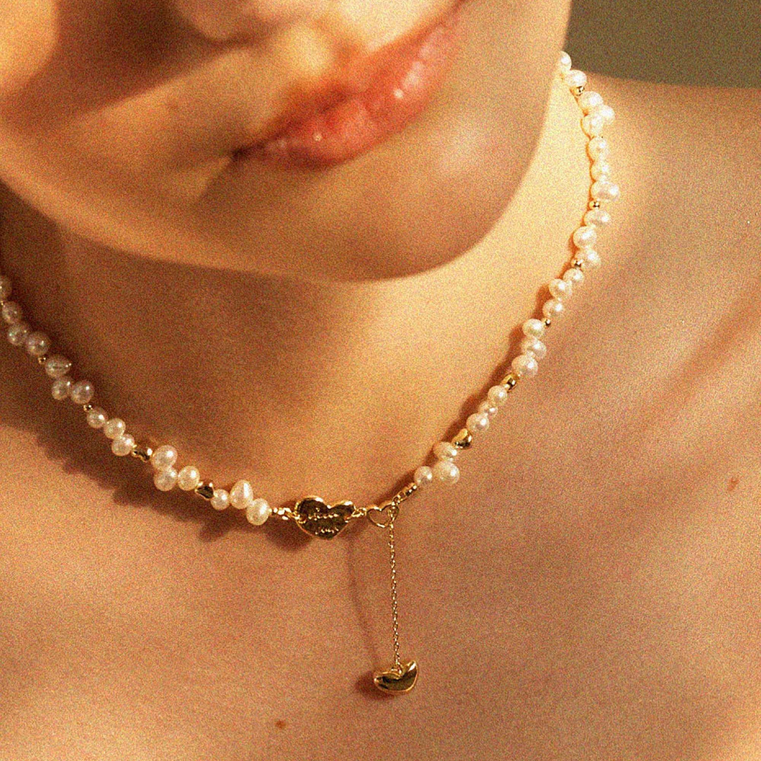 Lucky Heart Pearl Necklace