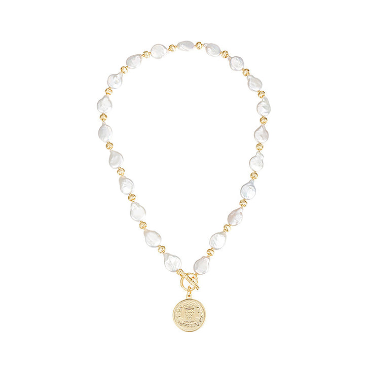 Coin & Pearl Baroque Necklace