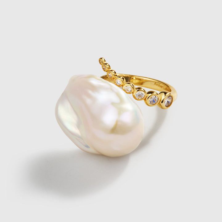 Starlit Splendor Baroque Pearl Ring