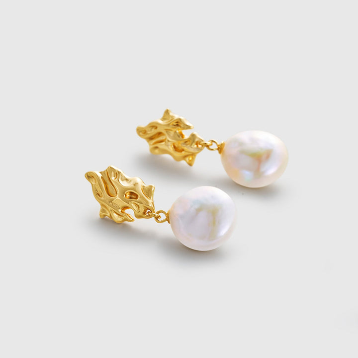 Lava Flow Baroque Pearl Earrings