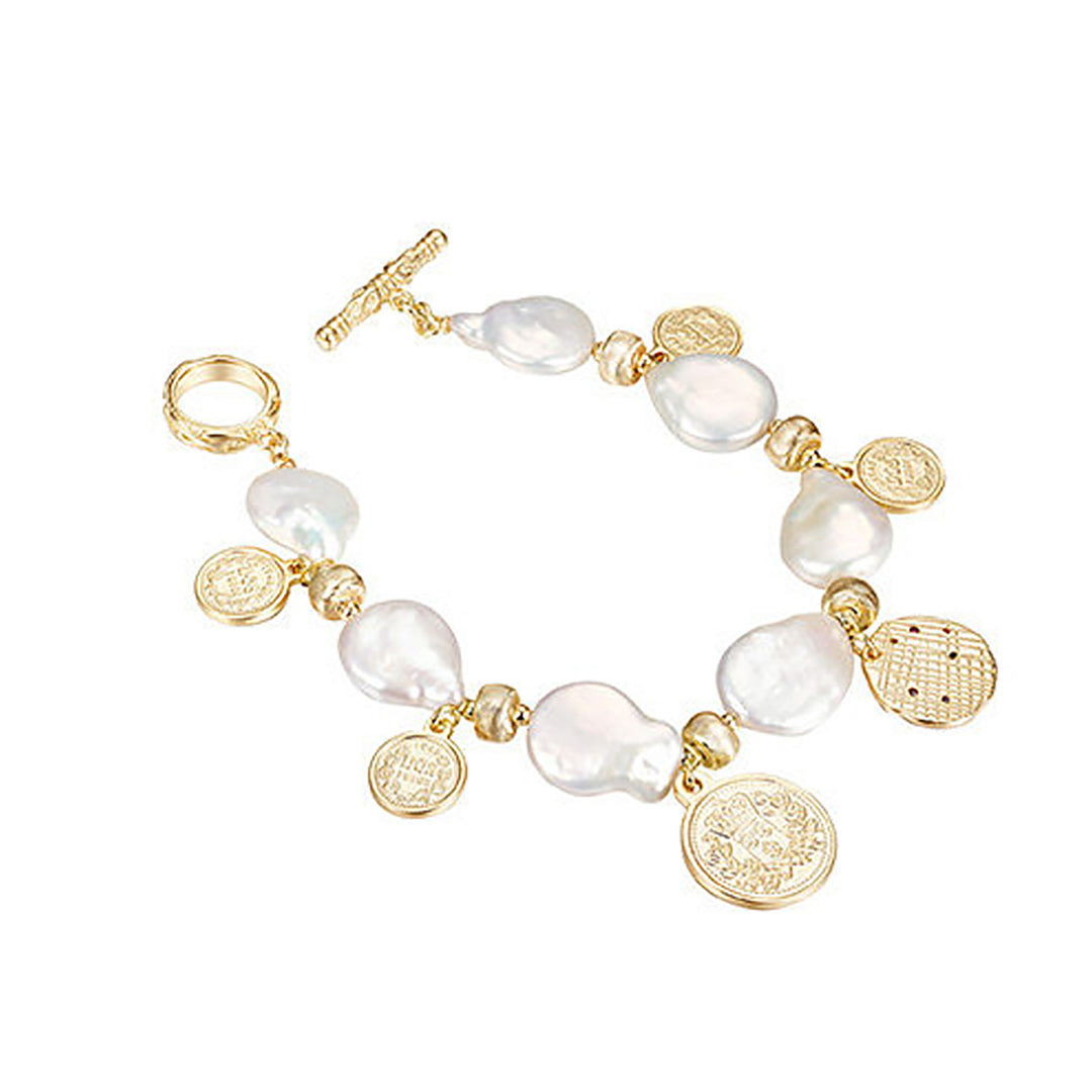Coin & Pearl Baroque Bracelet