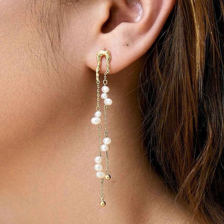Coastal Glow Pearl Drop Earrings