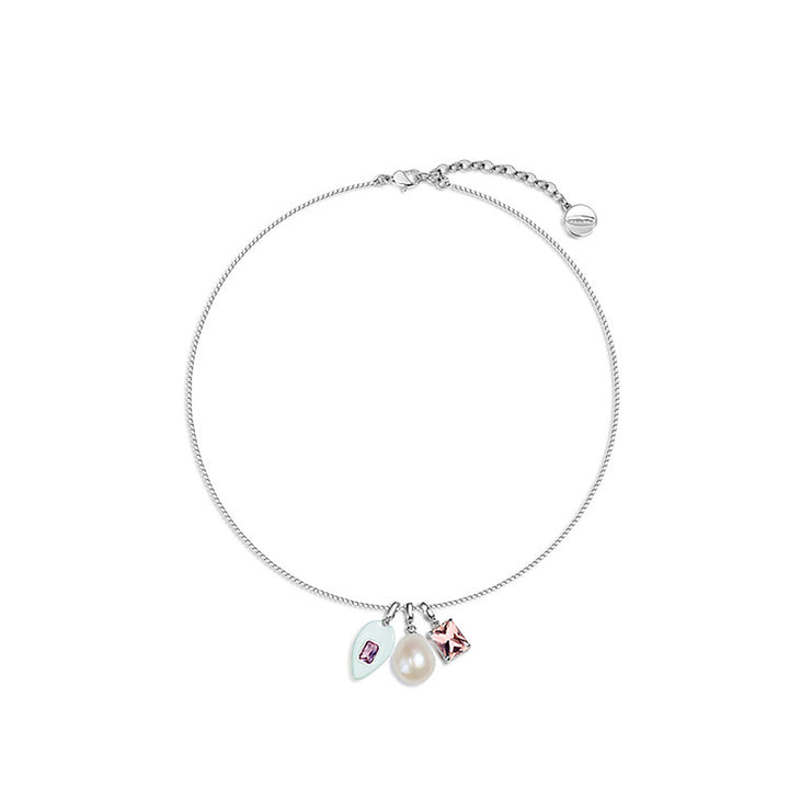 Pearl & Gem Leaf Necklace
