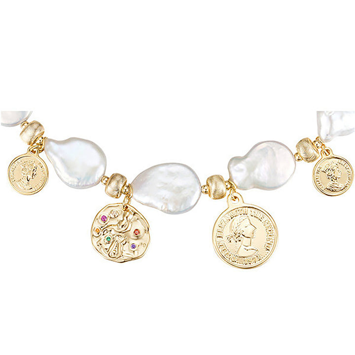 Coin & Pearl Baroque Bracelet