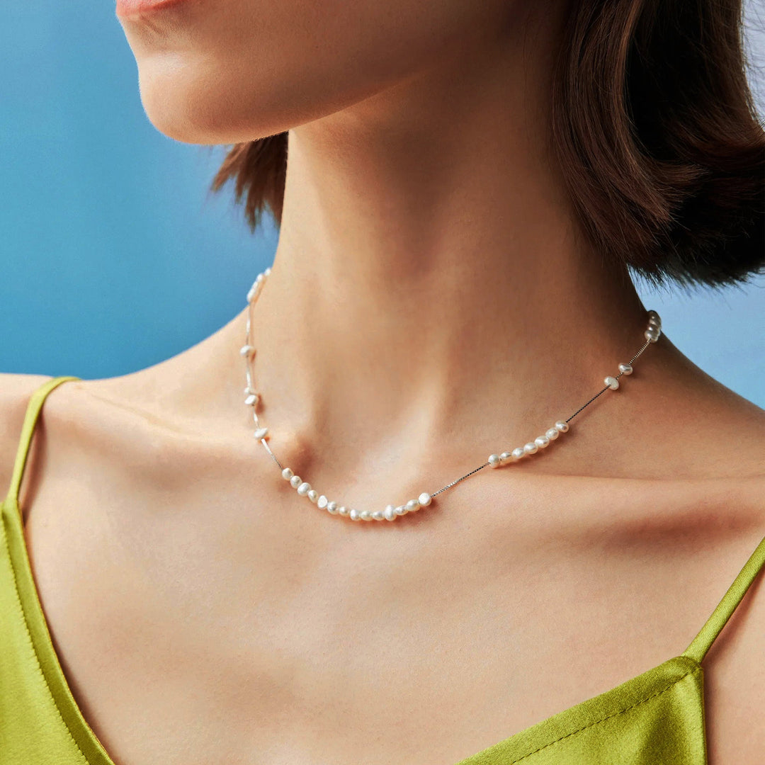 Celestial Pearl & Silver Necklace