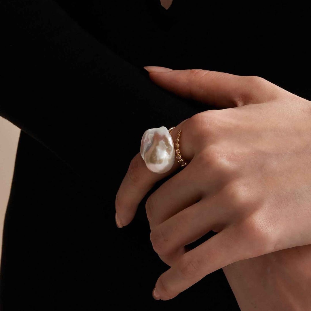 Starlit Splendor Baroque Pearl Ring