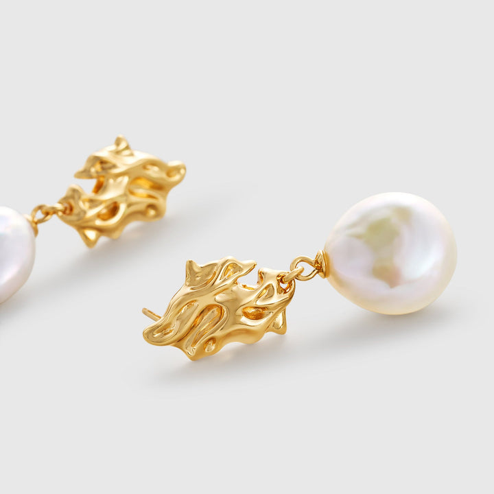 Lava Flow Baroque Pearl Earrings