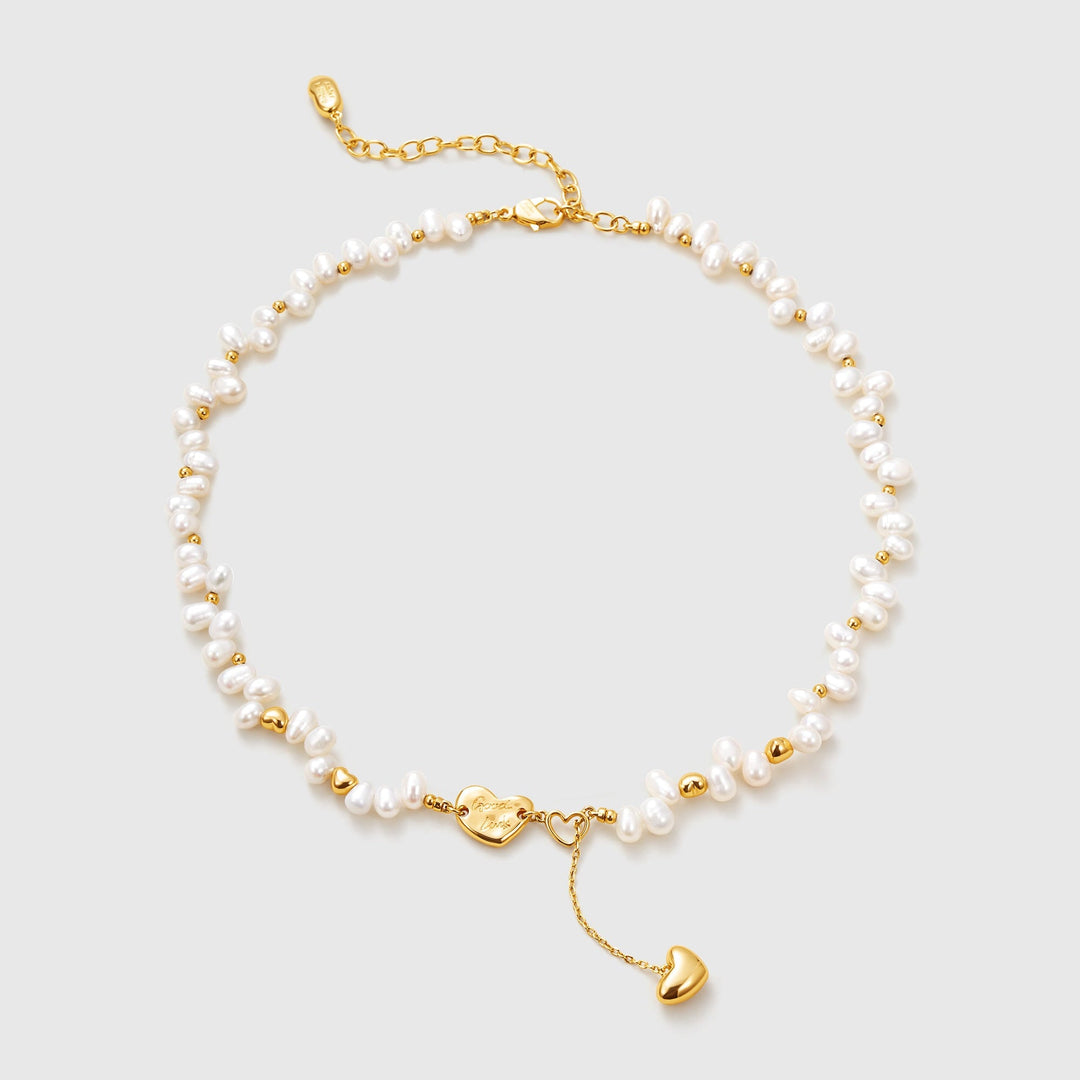 Lucky Heart Pearl Necklace