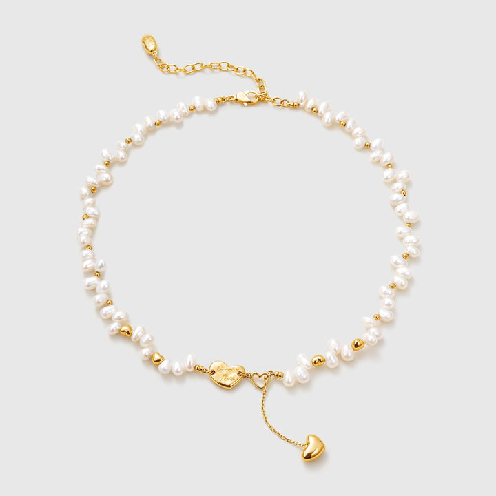 Lucky Heart Pearl Necklace