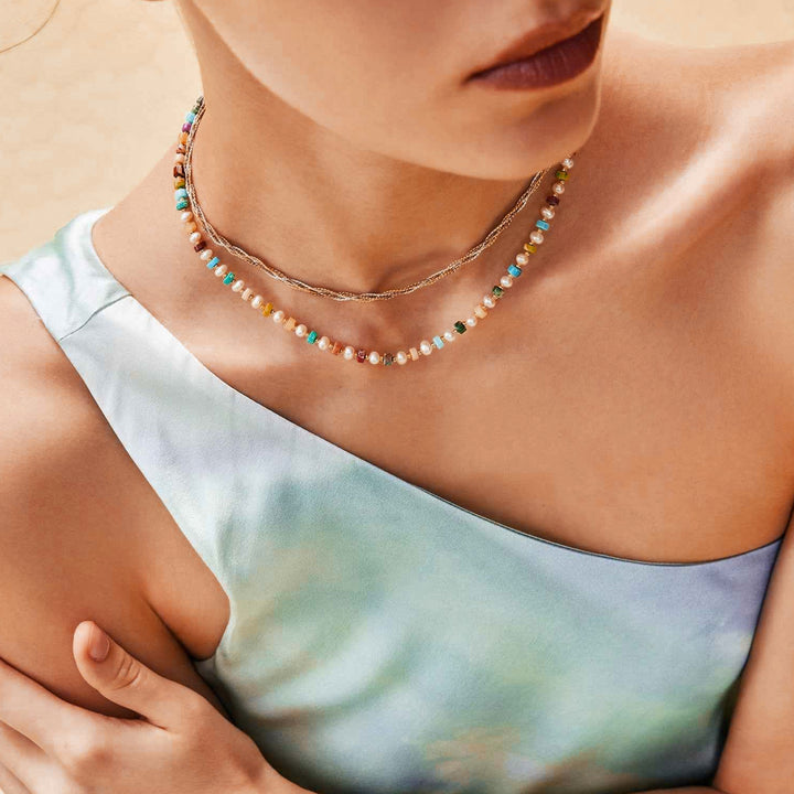 Colorful Gemstone Beaded Necklace