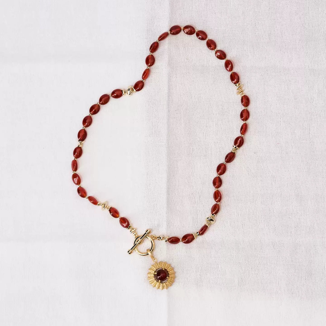 Solar Essence Red Agate Necklace