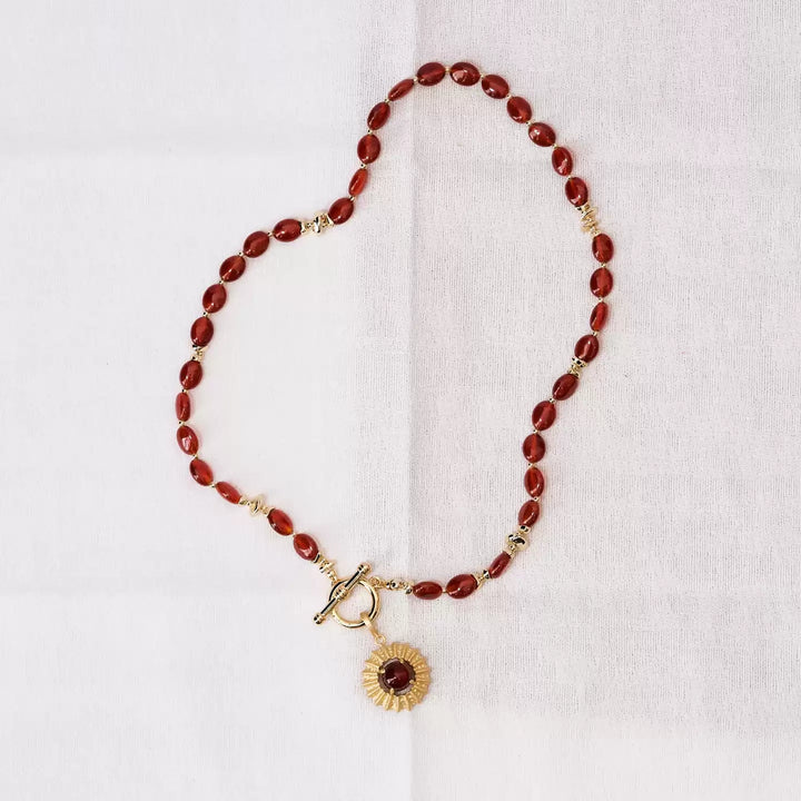 Solar Essence Red Agate Necklace
