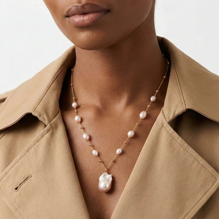 Gypsophila Baroque Pearl Necklace
