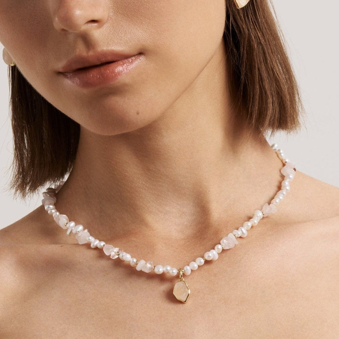 Tender Light Stone & Pearl Necklace