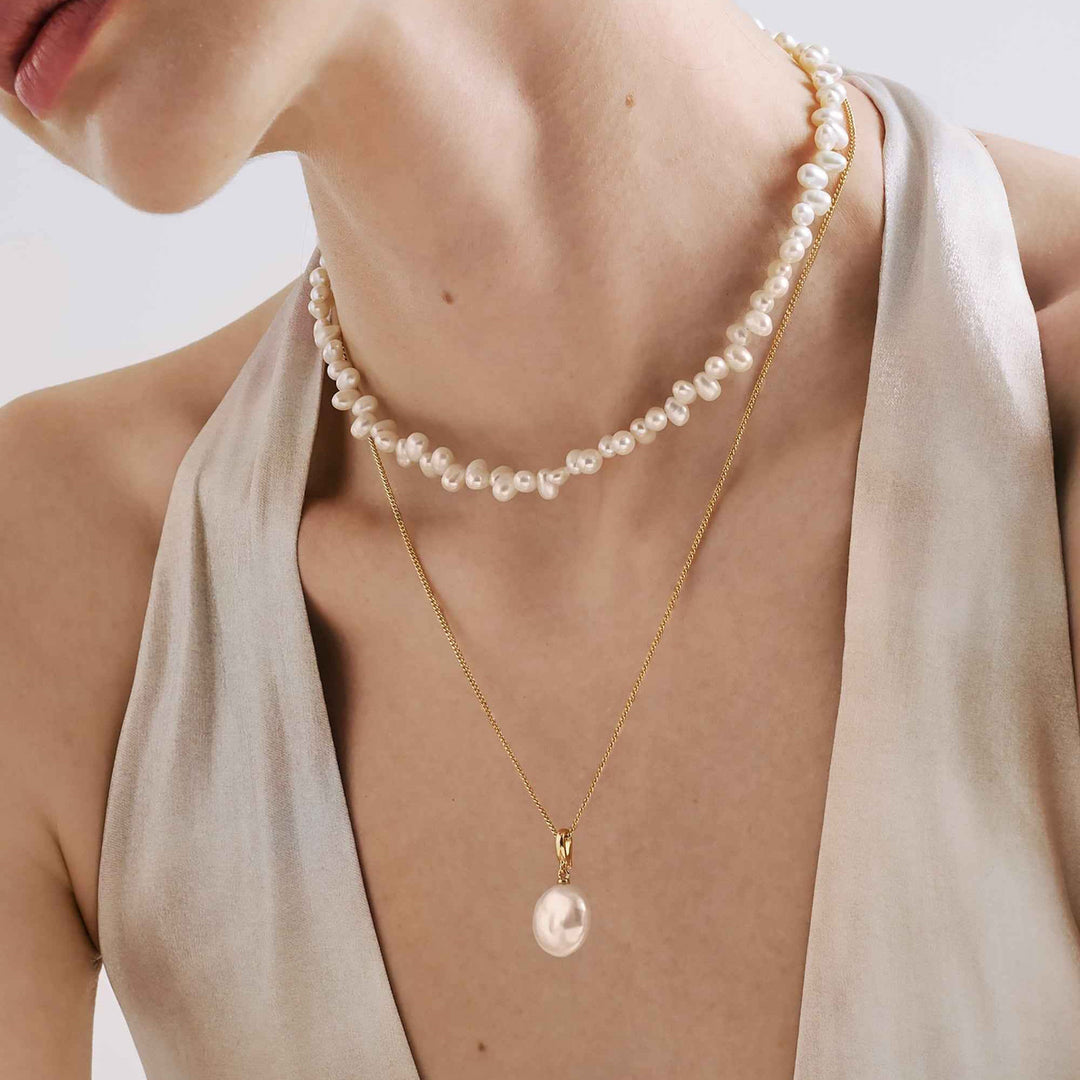 Irregular Pearl Strand Necklace
