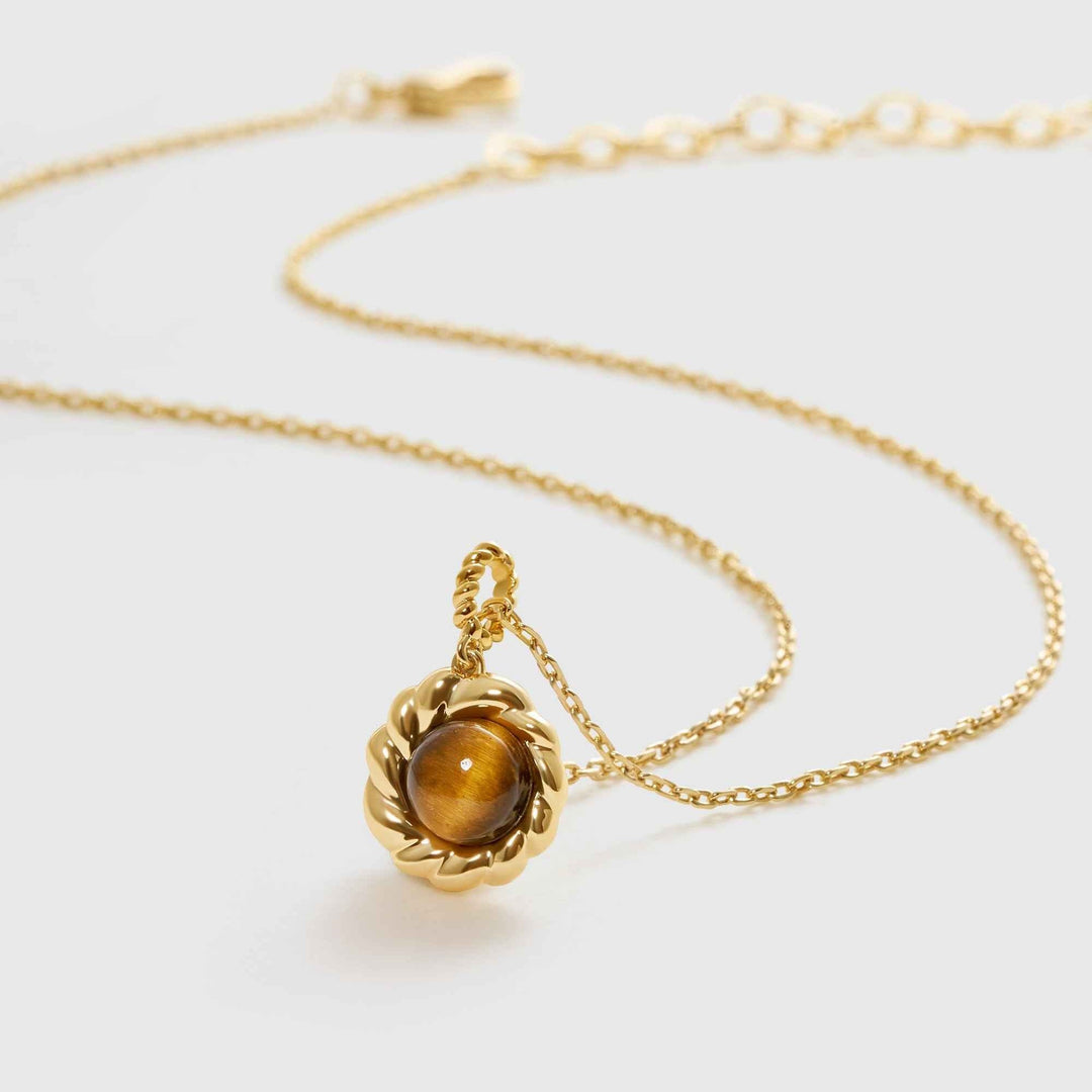 Amber Coffee Pendant Necklace