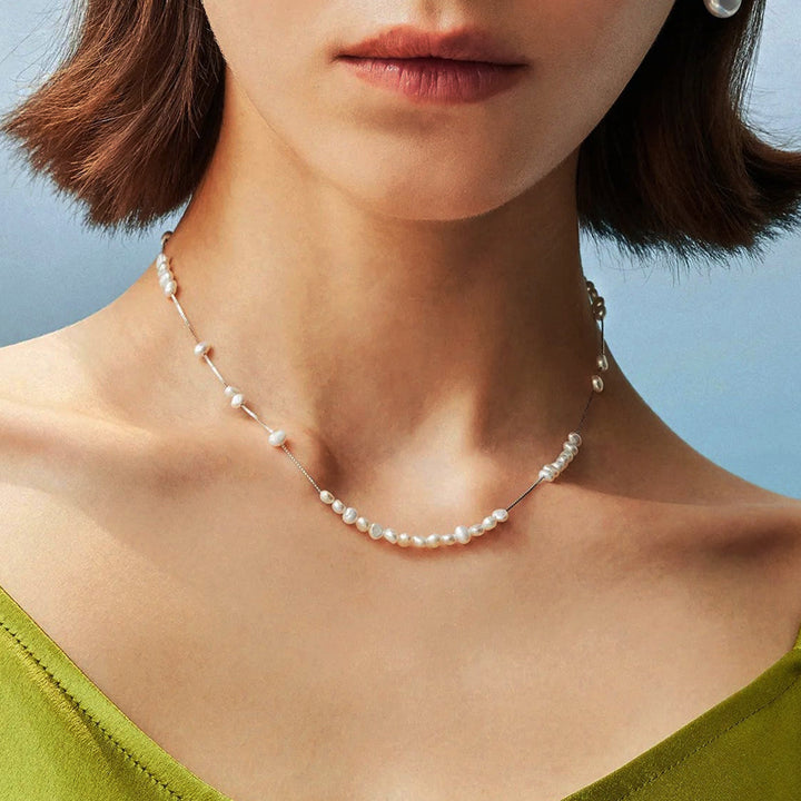 Celestial Pearl & Silver Necklace