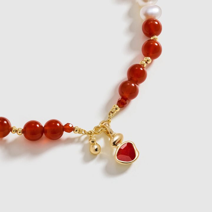 Crimson Flow Beaded Necklace