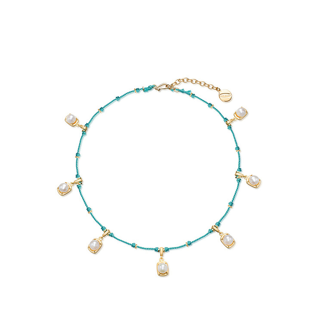 Boho Pearl & Gold  Charm Necklace