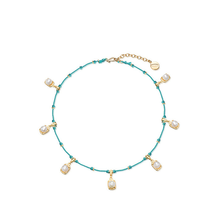 Boho Pearl & Gold  Charm Necklace