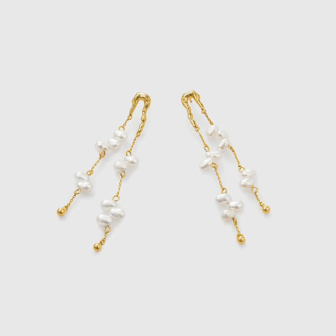 Coastal Glow Pearl Drop Earrings