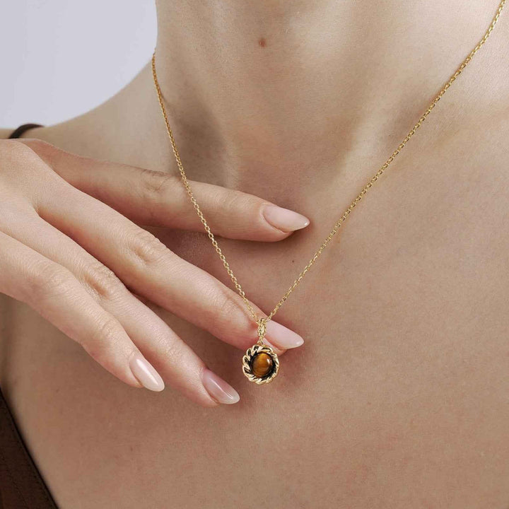 Amber Coffee Pendant Necklace