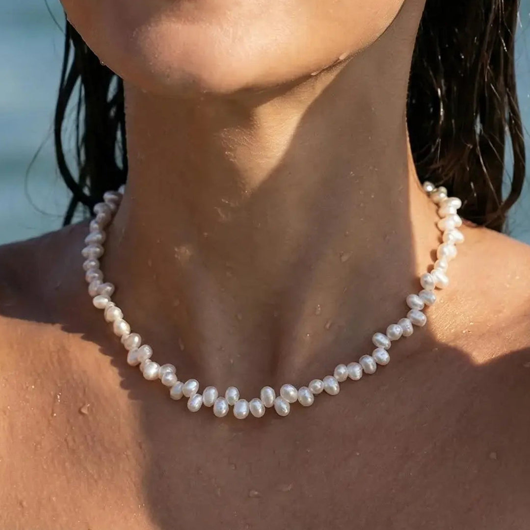 Irregular Pearl Strand Necklace