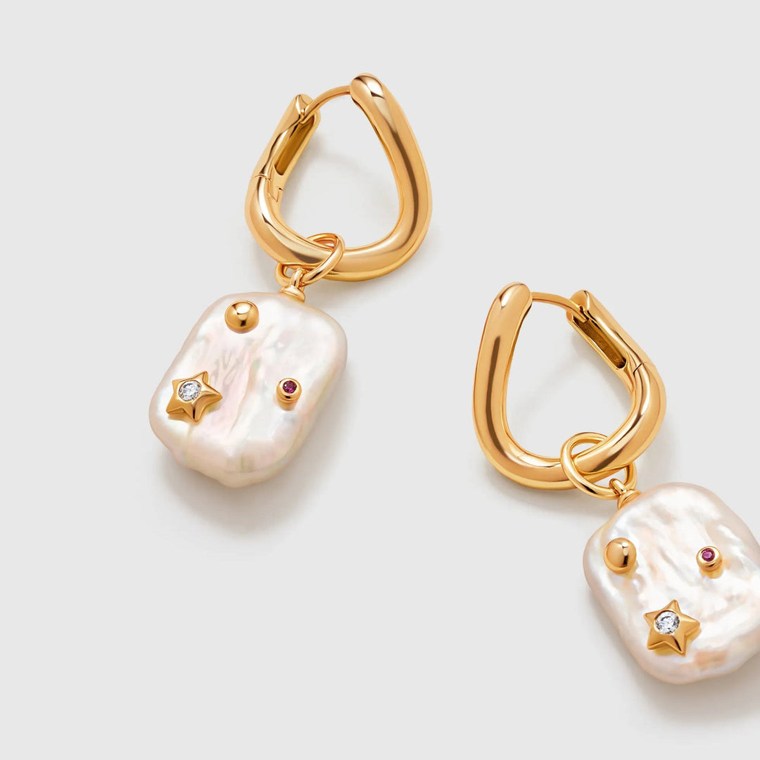 Celestial Night Baroque Pearl Earrings