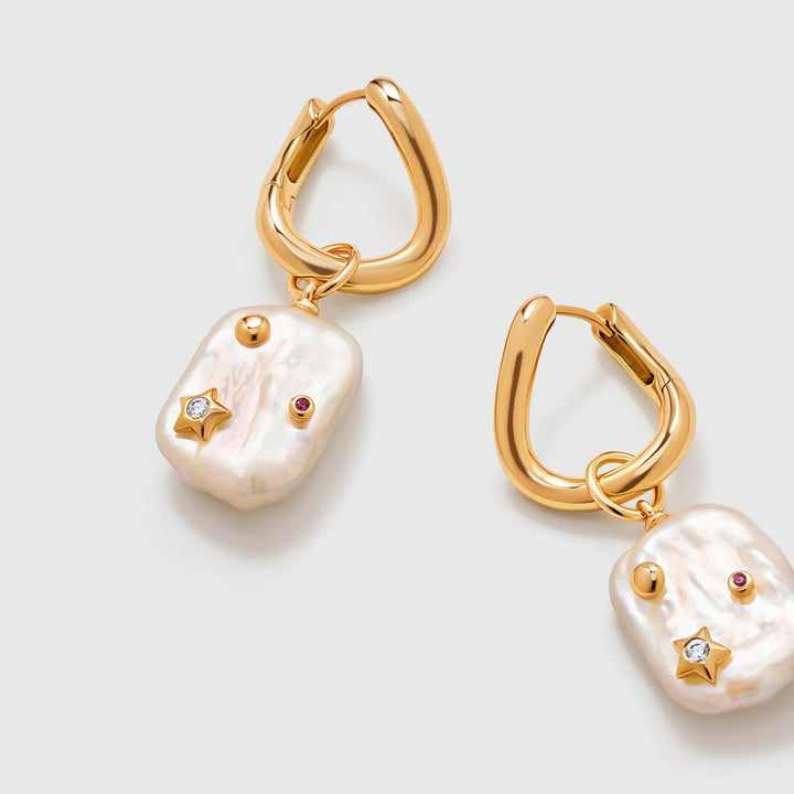 Celestial Night Baroque Pearl Earrings