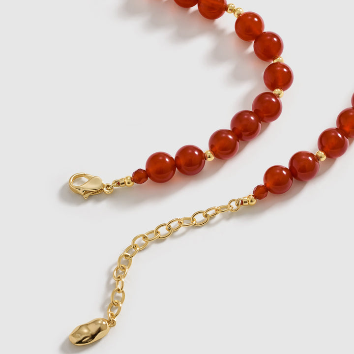 Crimson Flow Beaded Necklace
