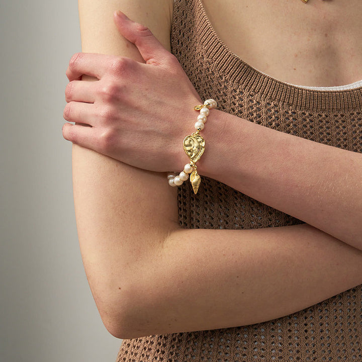 Moonlit Pearl & Shell Charm Bracelet