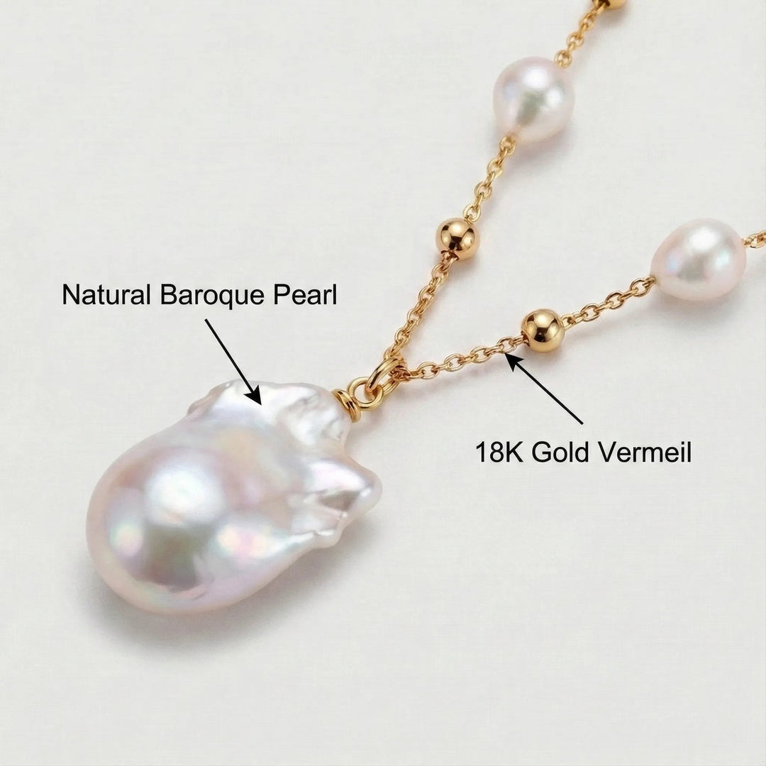Gypsophila Baroque Pearl Necklace