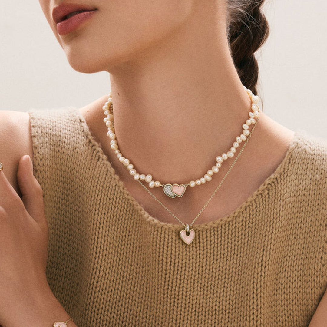 Blush Heart Charm Necklace