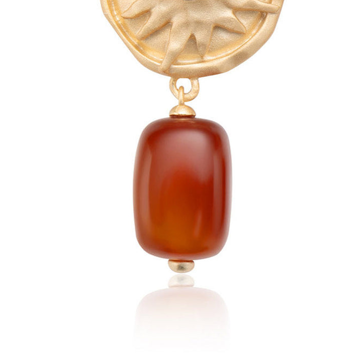 Solar Ember Agate Drop Earrings