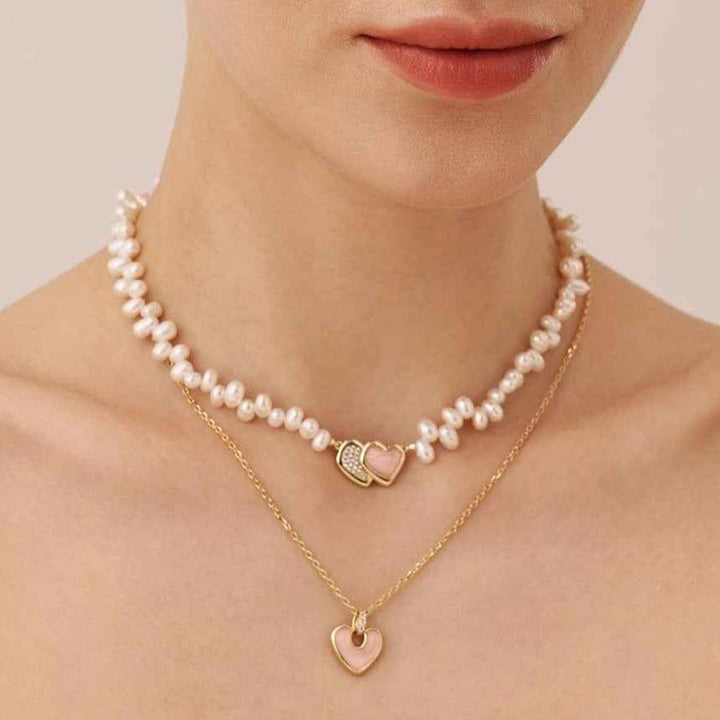 Blush Heart Charm Necklace