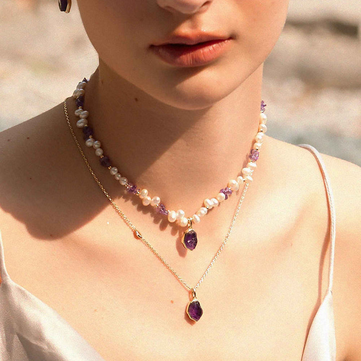 Violet Whisper Pearl Necklace