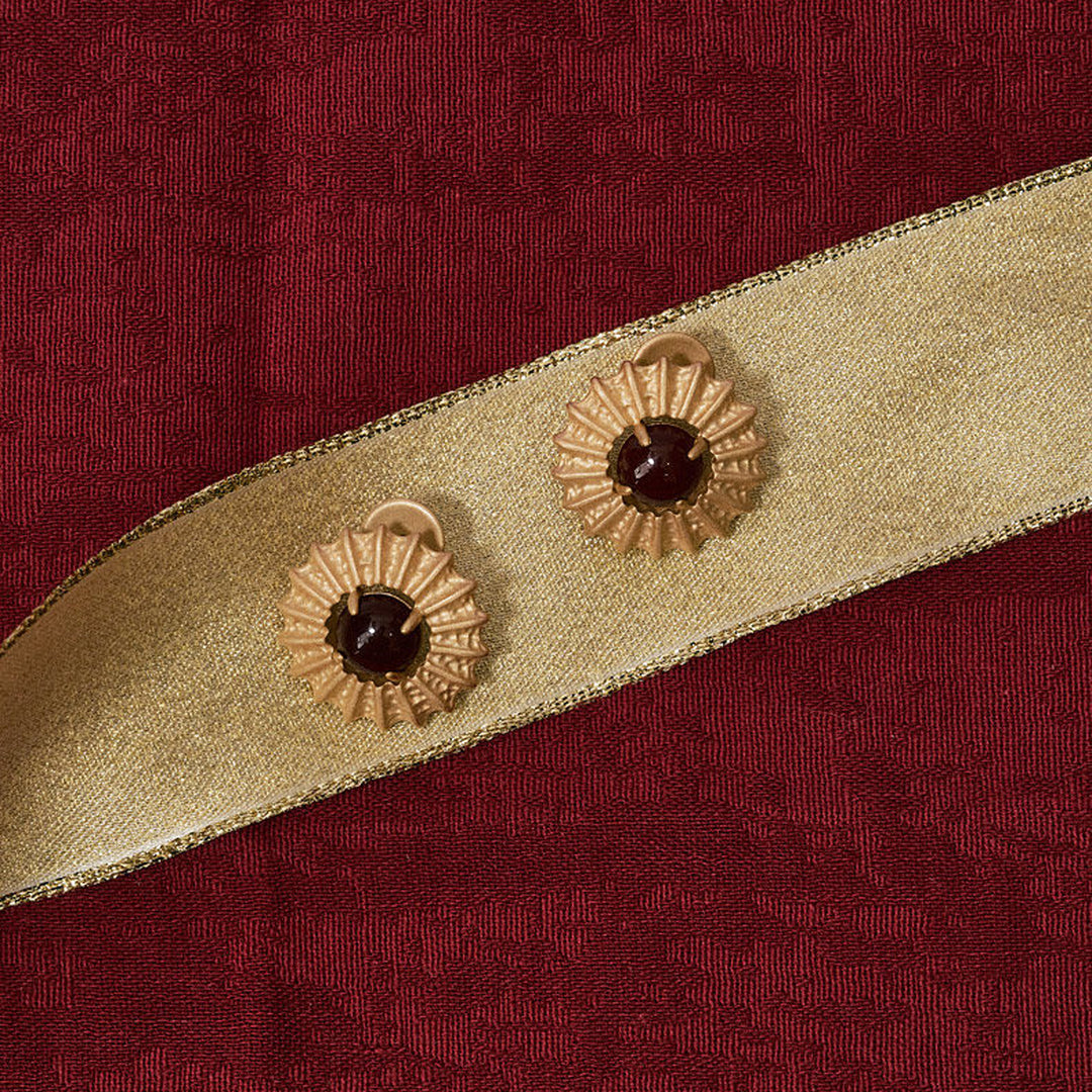 Golden Halo Agate Stud Earrings