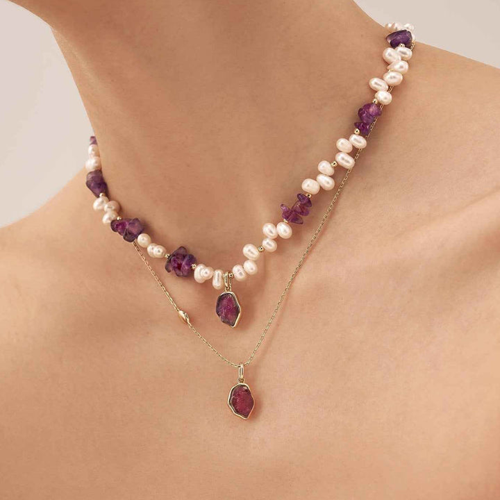 Violet Whisper Pearl Necklace