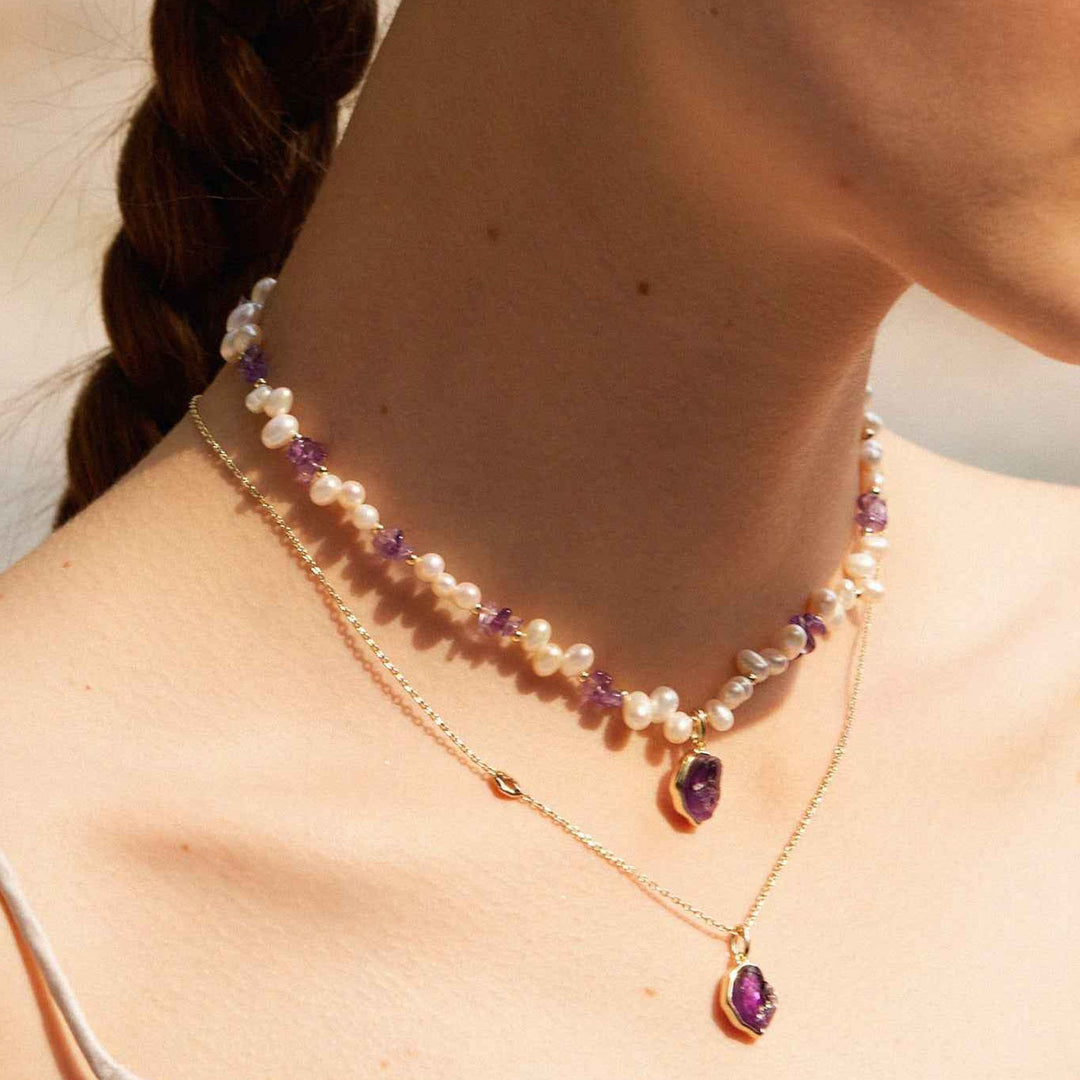 Violet Whisper Pearl Necklace